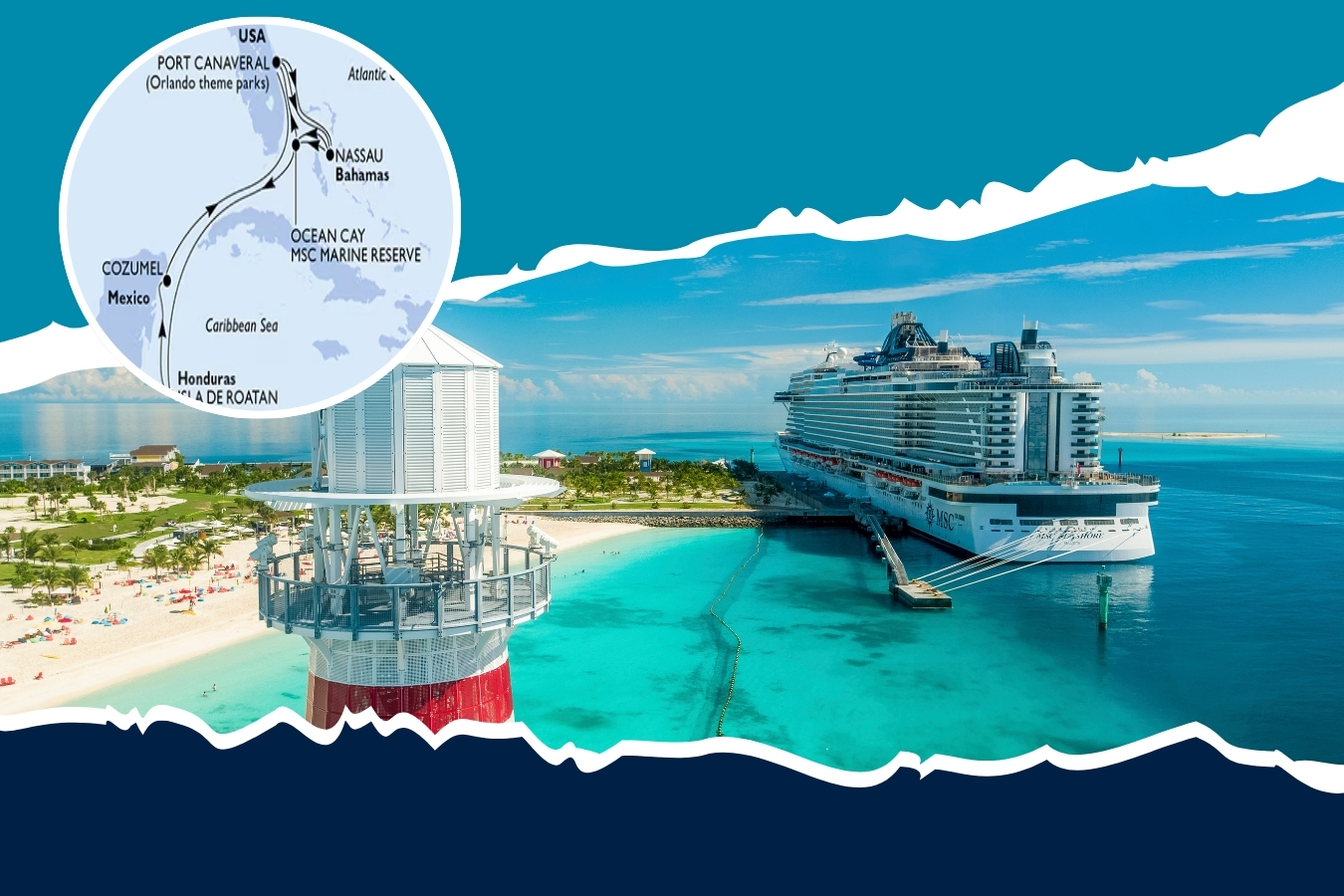 Offerta Last Minute: Long Cruise 10  Notti Inverno 2024-2025 ai Caraibi con MSC Seashore da Cape Canaveral