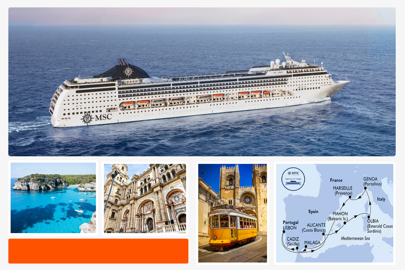 Offerta MSC Opera da Genova 2026: Crociera Atlantica tra Marsiglia, Malaga, Lisbona, Alicante, Minorca e Olbia
