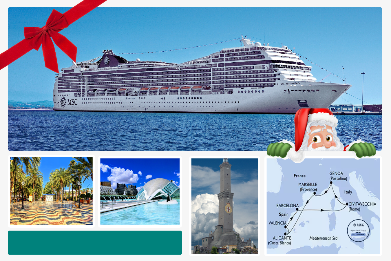 Offerta Natale 2025 in crociera: MSC Magnifica da Civitavecchia, il Mediterraneo più magico