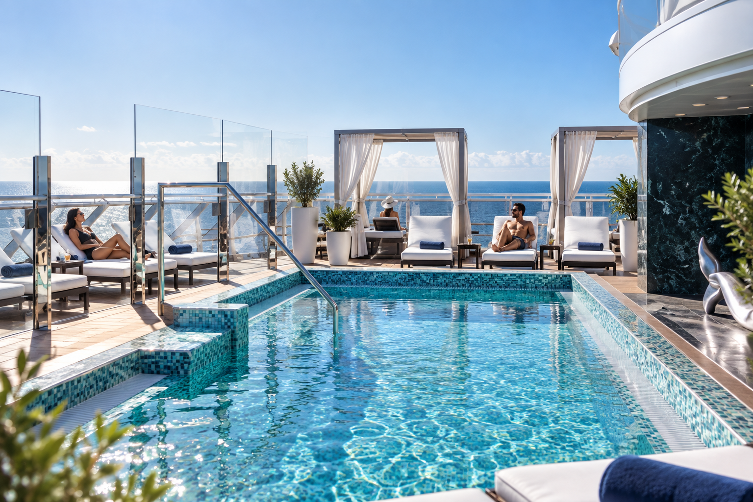 Piscina e solarium privati MSC Yacht Club